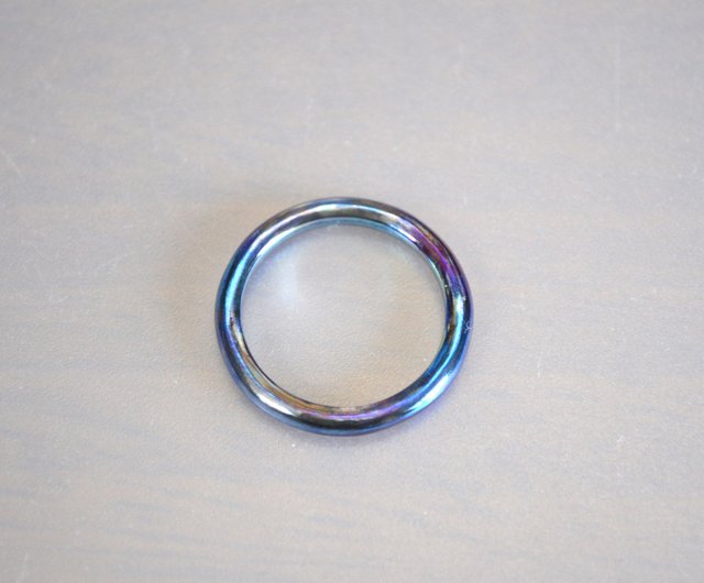 Titanium ring・チタンリング・maru青・20号 - ショップ ねこ
