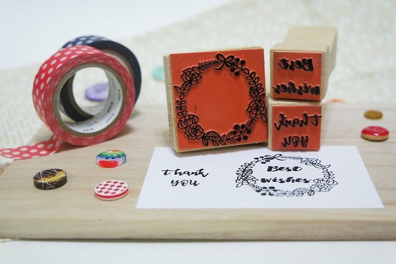 Seal / Romantic Wreath Text Set - Stamps & Stamp Pads - Rubber 