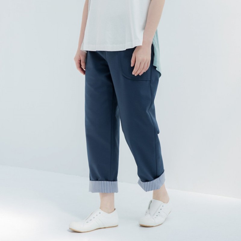 Astronaut modeling pocket trousers - Prussian blue - Women's Pants - Cotton & Hemp Blue