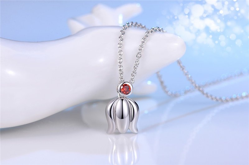 Lily of the valley flowers sterling Silver necklace chain clavicle simple and elegant designer - Necklaces - Silver Silver