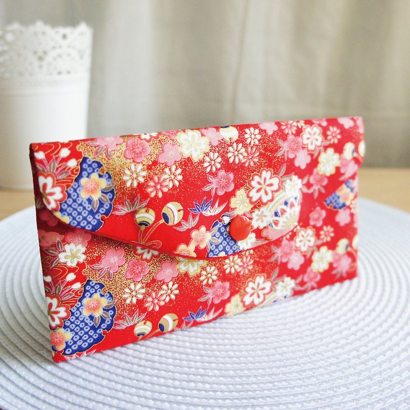Lovely [gold foil bag red envelopes ‧ passbook sets ‧ cash pouch] red - Chinese New Year - Cotton & Hemp Red