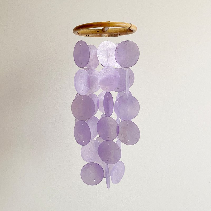 DIY-KIT | Finnish Bakery-Round-Grape, Purple| Shell Wind Chime Mobile | #0-454 - อื่นๆ - เปลือกหอย สีม่วง