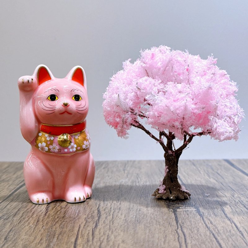 【粉櫻福貓】日本藥師櫻花招財貓 小號 - 擺飾/家飾品 - 瓷 粉紅色