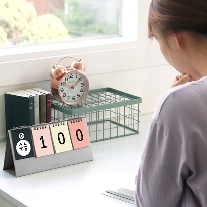 ICONIC D-day ring-mounted universal function desk calendar (no time) - pastel, ICO50107 - ปฏิทิน - กระดาษ สึชมพู