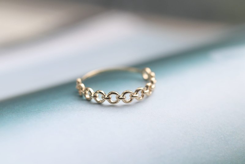 14K Elegant Cycle Ring 圓圈戒指洗澡免摘  流汗碰水不褪色 - 吊飾/掛飾 - 貴金屬 金色