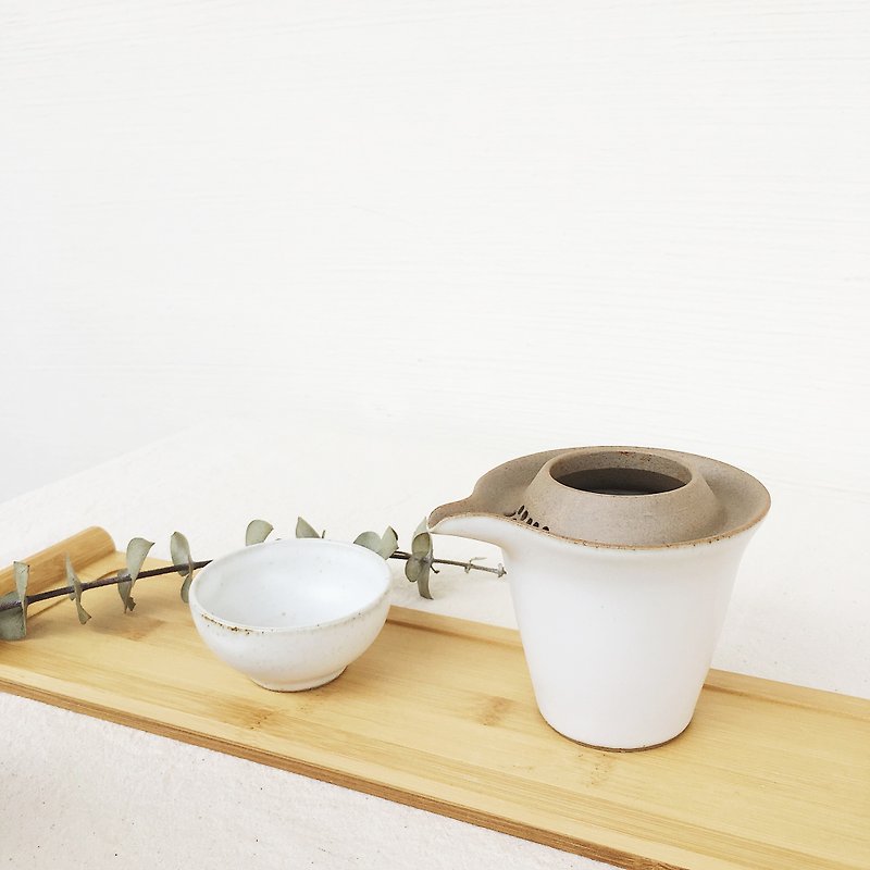 Hand made ceramic travel one pot tea set - Teapots & Teacups - Pottery Black