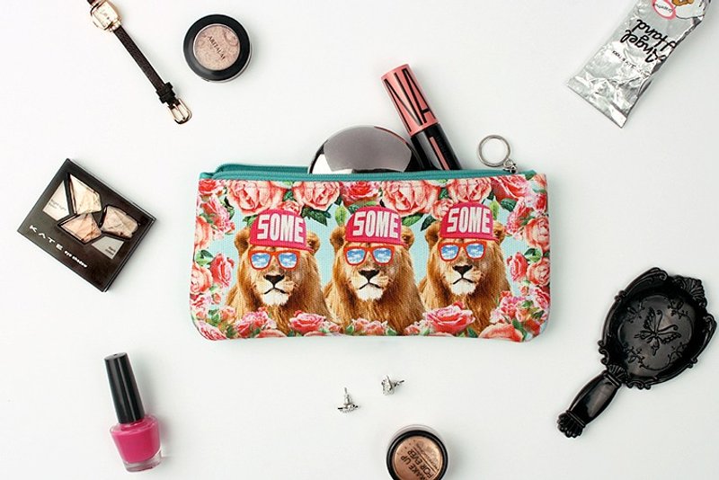 STILL AND CHEW Mixmatch Pouch&Wallet  - A SOME LION - 化妝包/收納袋 - 其他材質 粉紅色