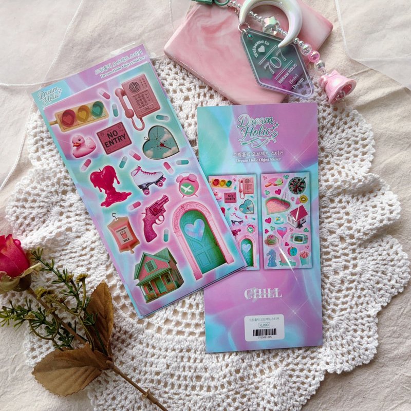 Dream Holic Object Sticker - 貼紙 - 紙 粉紅色