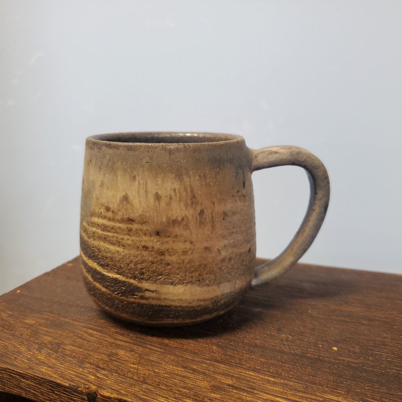 Wood-fired clay mug/coffee cup - Mugs - Pottery Black