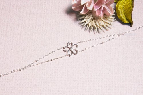 さくら中空ダイヤモンドのブレスレット手作りのスターリングシルバー