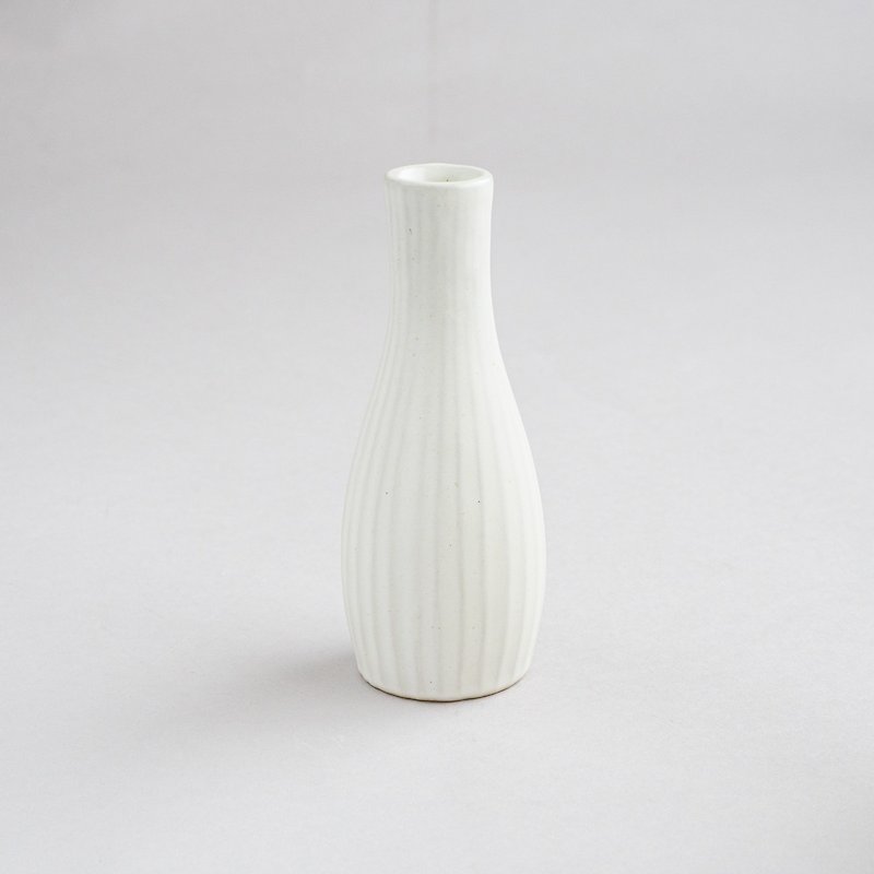 Jogja Flower Vase/White Line - เซรามิก - ดินเผา 