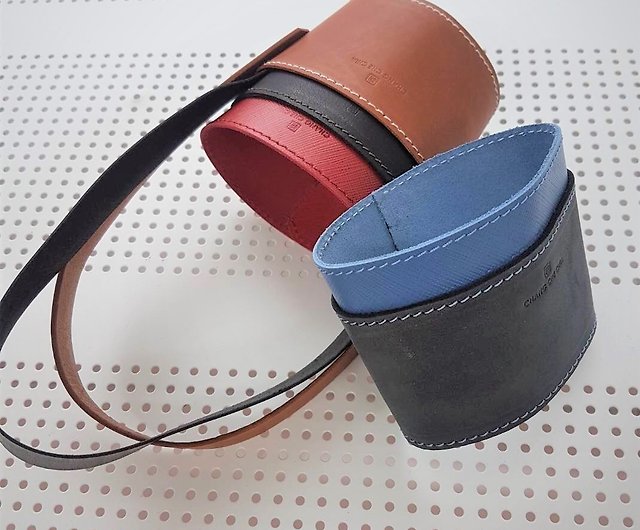 Environmentally friendly anti-scald leather cup holder, with