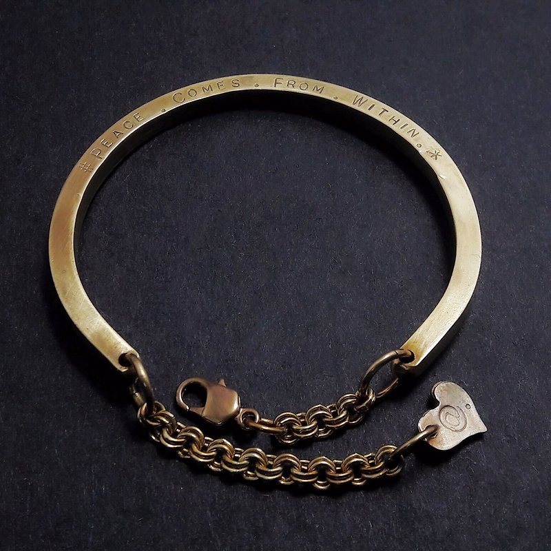 M2 money - Bronze bracelet - Royal Carpenter exclusive knock ornaments - Customized typing along - handmade DIY - สร้อยข้อมือ - ทองแดงทองเหลือง สีทอง