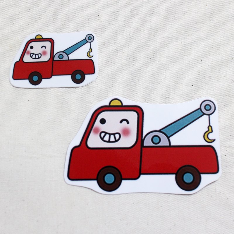 Waterproof sticker_Engineering truck 08 (tow crane) - Stickers - Waterproof Material 