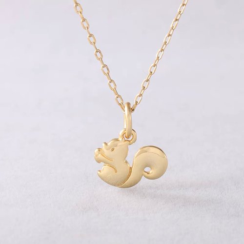 Squirrel who loves gold/cute miner/rich squirrel/sterling silver necklace -  Shop JULIE design Necklaces - Pinkoi