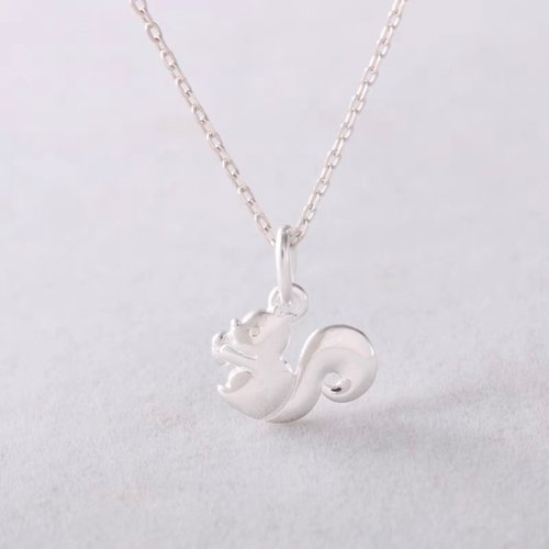 Squirrel who loves gold/cute miner/rich squirrel/sterling silver necklace -  Shop JULIE design Necklaces - Pinkoi