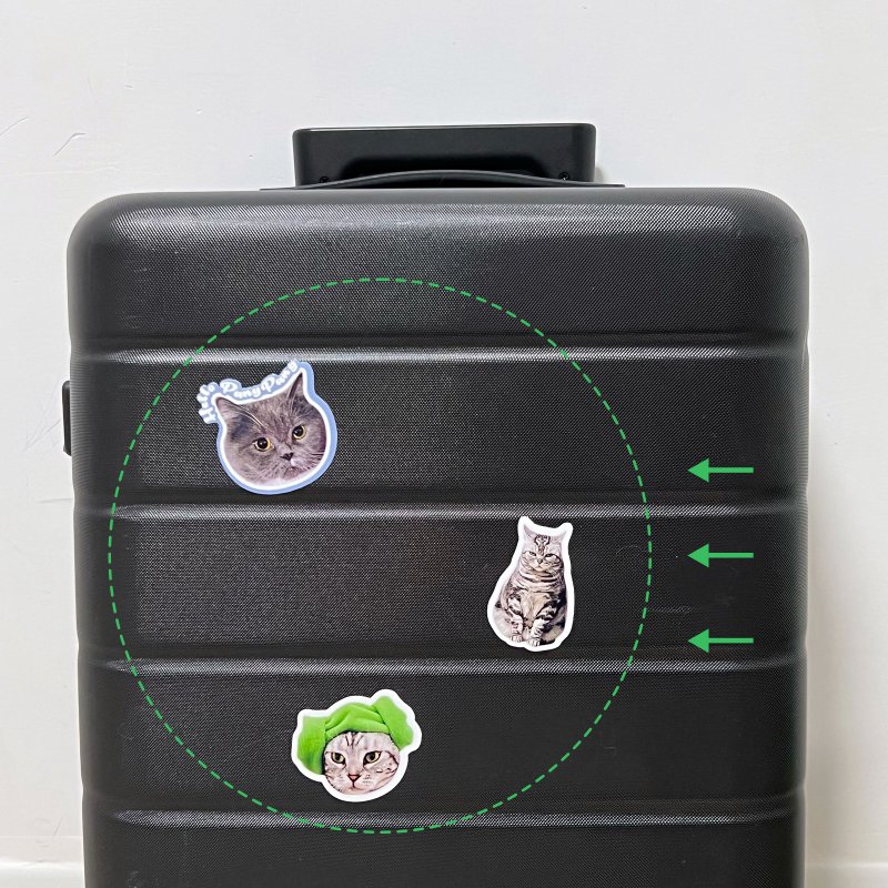 Luggage stickers Customized cat and dog pet avatars can add names and send photos to customize waterproof stickers - สมุดบันทึก/สมุดปฏิทิน - กระดาษ หลากหลายสี