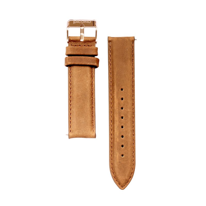 【PICONO】Quick release brown leather strap - Women's Watches - Genuine Leather Brown