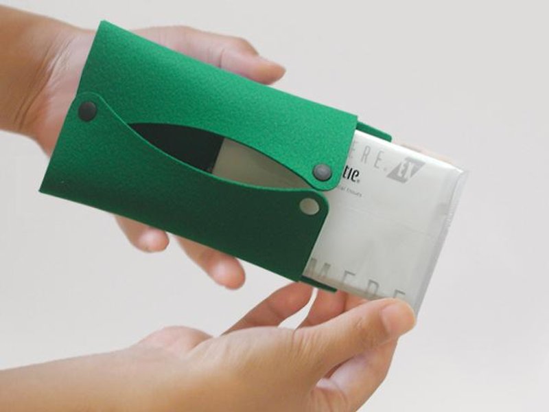 Pocket tissue case <green> - อื่นๆ - ขนแกะ 