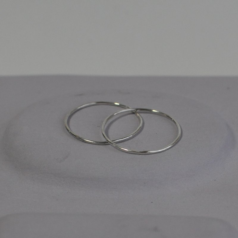 [2 pieces] Daily Silver ring/0.8mm round wire/size can be specified - แหวนทั่วไป - โลหะ สีเงิน