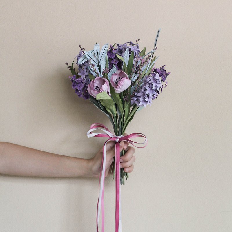 BS206 : Mini Flowers Bouquet, Vintage Violet - 木工/竹藝/紙雕 - 紙 紫色