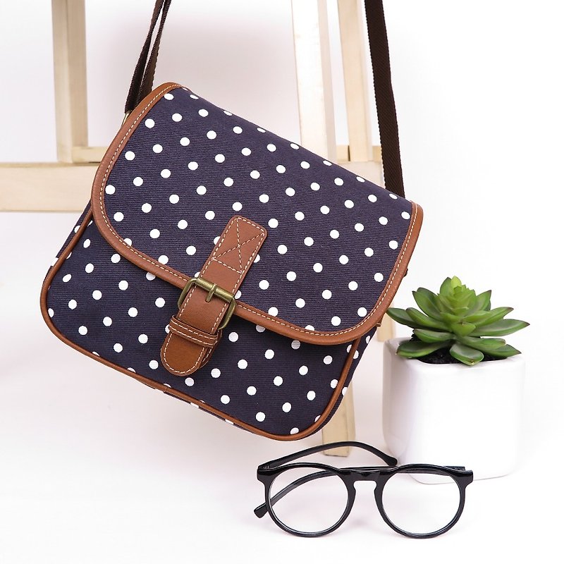 mini bag – polka dot - 側背包/斜孭袋 - 其他材質 藍色