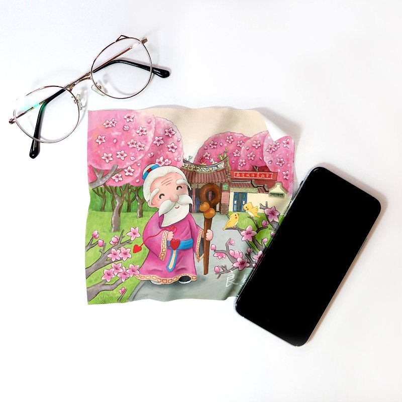 【Bu Yang】Printed universal cloth Liangyuan Yuelao microfiber=mobile phone=tablet=laptop=Taiwanese characteristics - Eyeglass Cases & Cleaning Cloths - Other Materials Blue