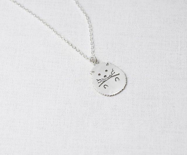 Hedgehog - hollow animals (925 silver necklace) - C percent