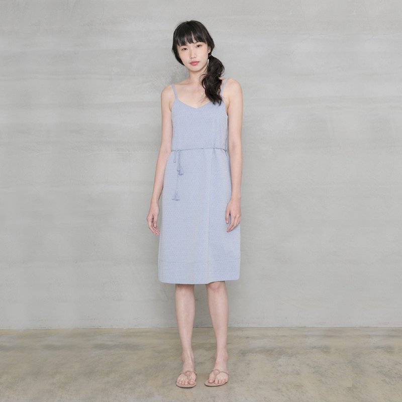 光隨想細肩帶印花連身裙  Printed Slip Dress D148 - 洋裝/連身裙 - 其他人造纖維 多色