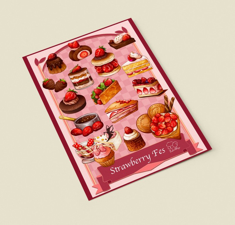 A4 poster - Strawberry theme - โปสเตอร์ - กระดาษ 