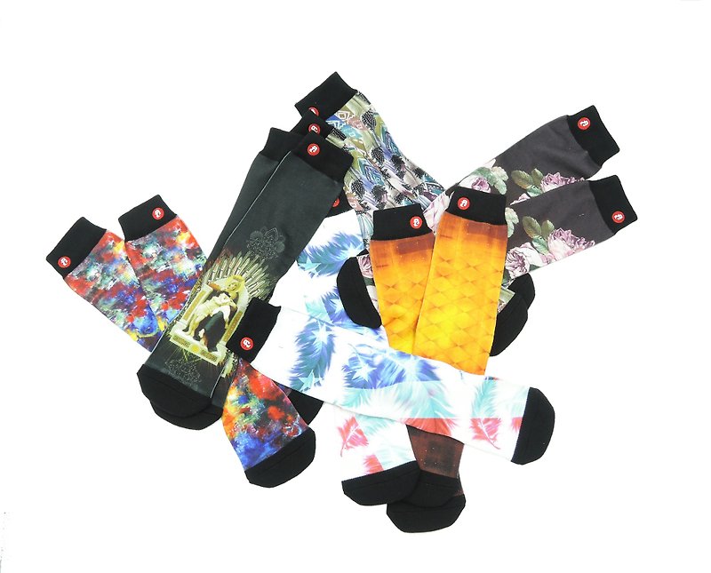 Hong Kong Design | Fool's Day print socks - mix and match combinations (optionally three pairs of Hong Kong, Macao and Taiwan 20% Free Post) - ถุงเท้า - วัสดุอื่นๆ หลากหลายสี