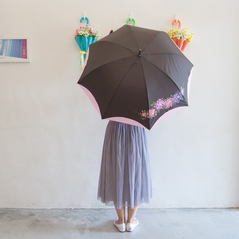 Rainbow House 手繪繡球花傘(不寄送國外) - 雨傘/雨衣 - 防水材質 多色