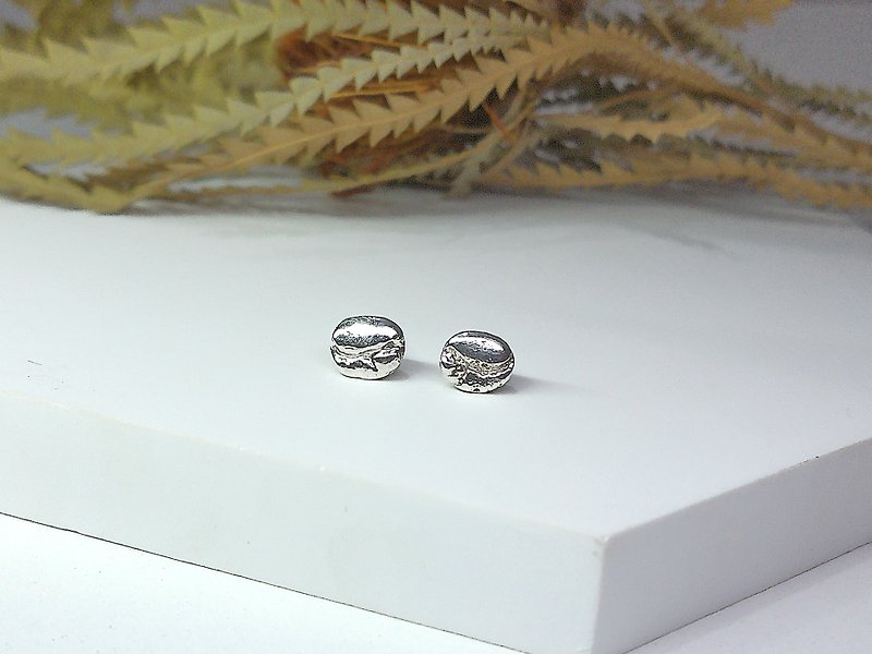 Coffee bean earrings\earrings (925 Silver) - Earrings & Clip-ons - Sterling Silver 