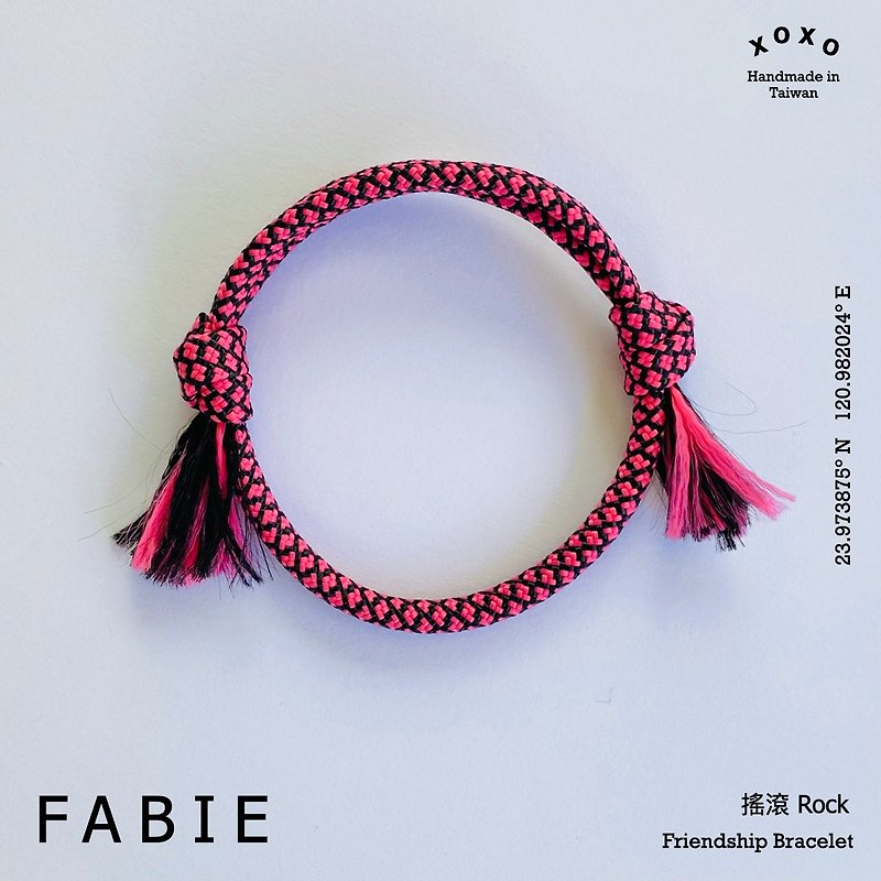 Bracelet with Rock Style【 Stand Up for Love & Peace 】 - Bracelets - Other Materials Pink