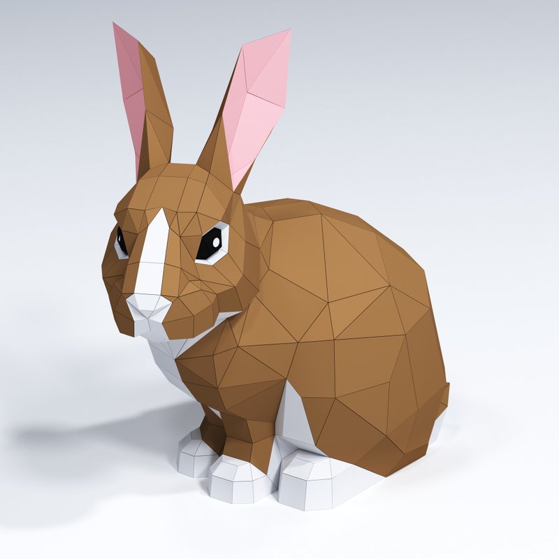Rabbit Papercraft, Pdf, Gurko, Pepakura, Template, 3D Origami, Paper Sculpture - 手工藝教學/工具書 - 其他材質 