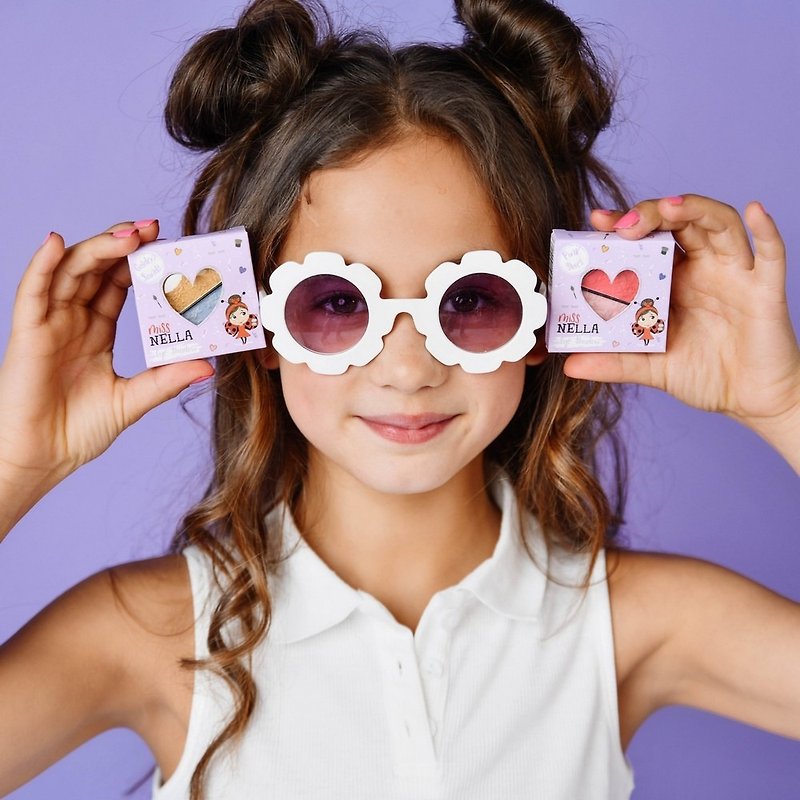 British [Miss NELLA] Children's Water-based Eyeshadow (Matte Coral Powder/Pearl Angel Powder) - Eye Makeup - Other Materials Pink