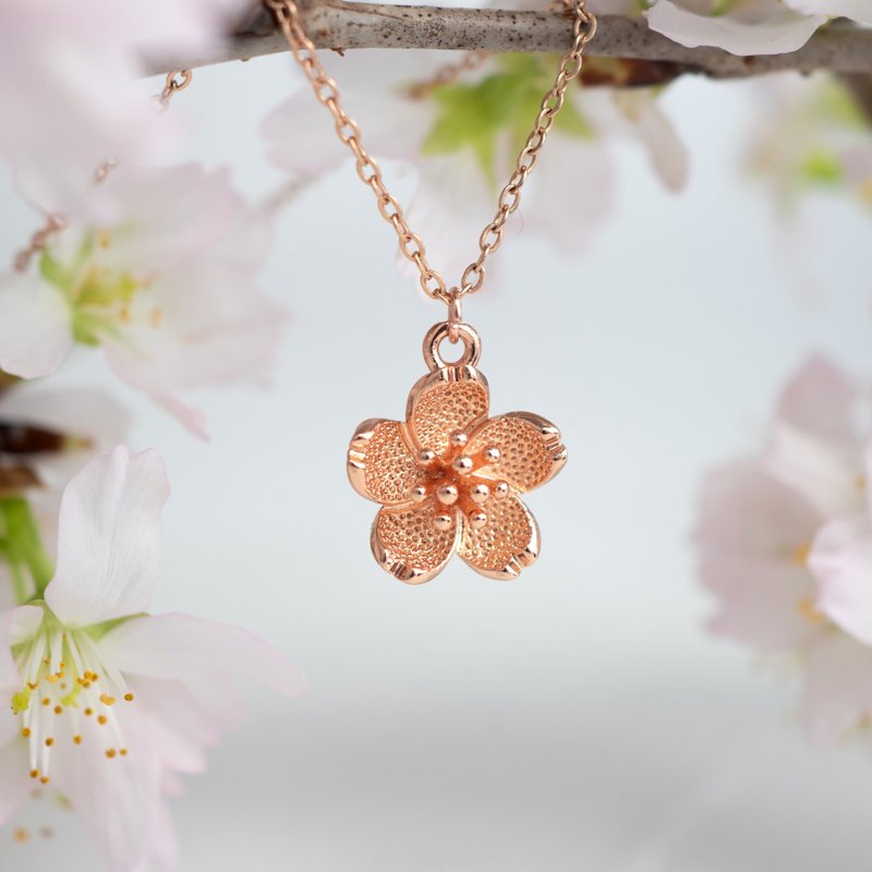 桜のネックレス - 項鍊 - 玫瑰金 粉紅色