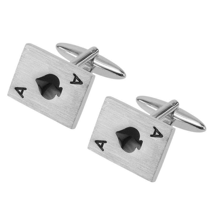 Black Poker Ace Cufflinks - Cuff Links - Other Metals Black