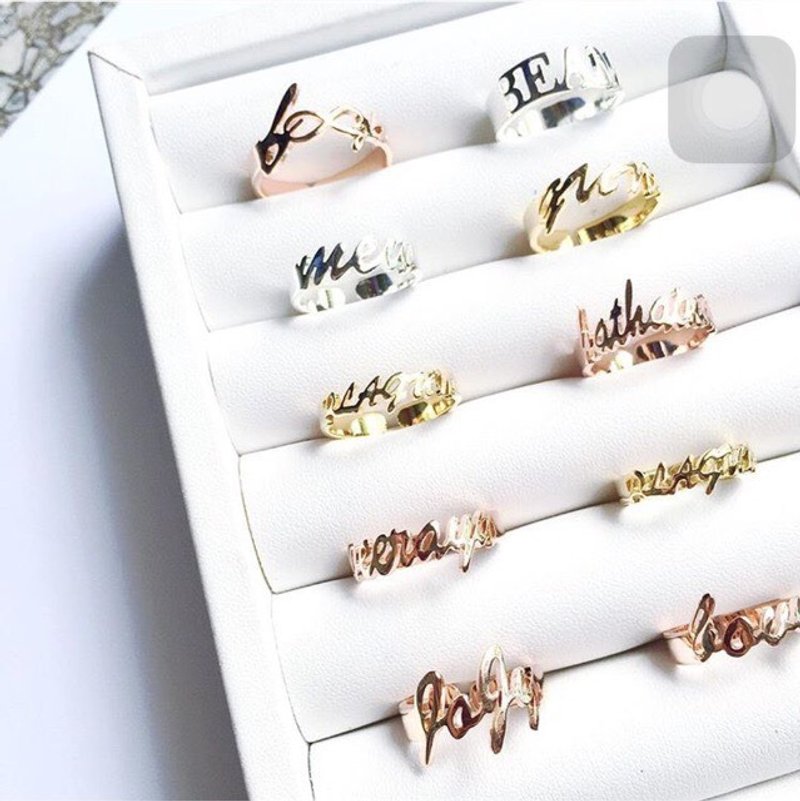 Glorygrove alphabet ring - 戒指 - 其他金屬 銀色