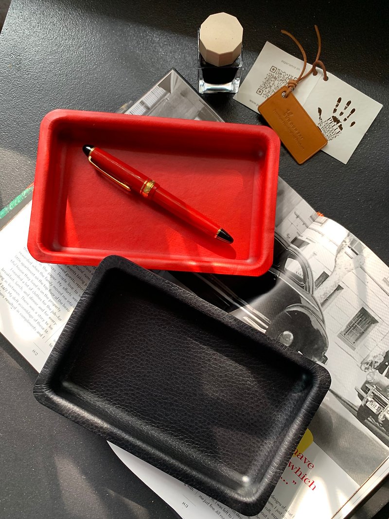 Leather pen tray - Pen & Pencil Holders - Genuine Leather Multicolor