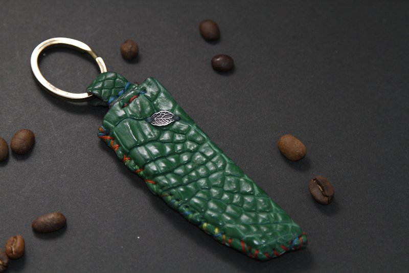 Genuine crocodile leather key chain - Keychains - Genuine Leather Green