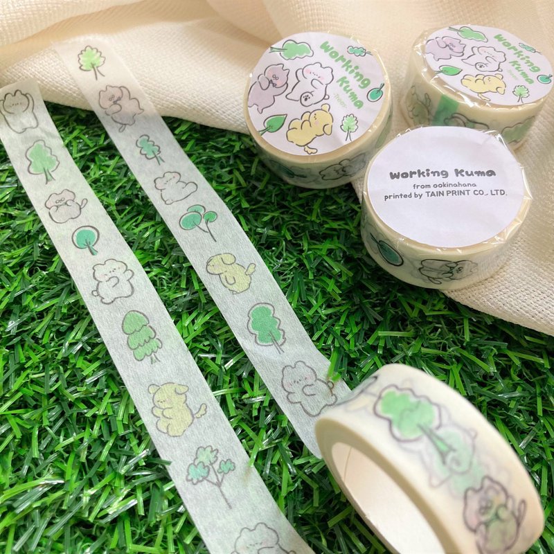 Working Kuma Lolo Masking Tape - Trees - มาสกิ้งเทป - กระดาษ สีเขียว