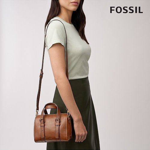 Fossil Carlie Leather Satchel Bag - Black