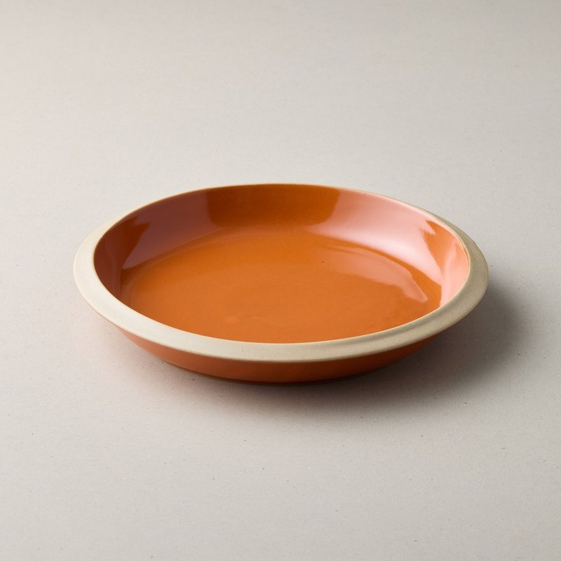 Japanese Seto Ware - Glaze Deep Rim Plate - Two types to choose from - 24.5 cm - จานและถาด - เครื่องลายคราม หลากหลายสี