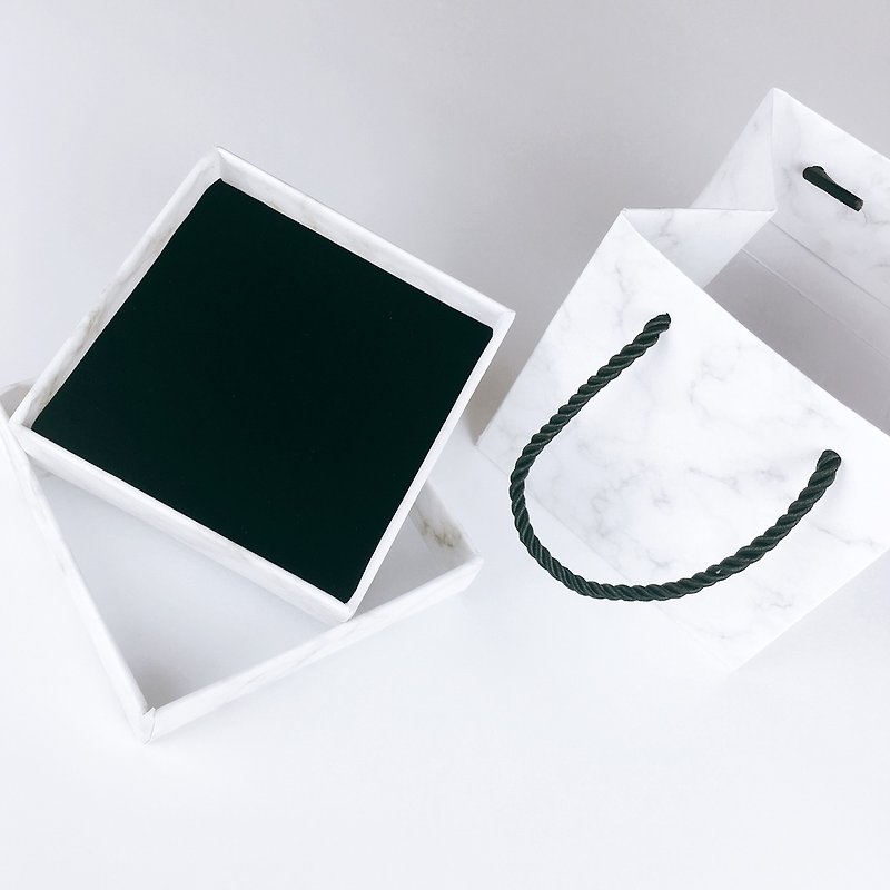 Material Packaging - (Marble Packing Box + Marble Bag) - วัสดุห่อของขวัญ - กระดาษ ขาว