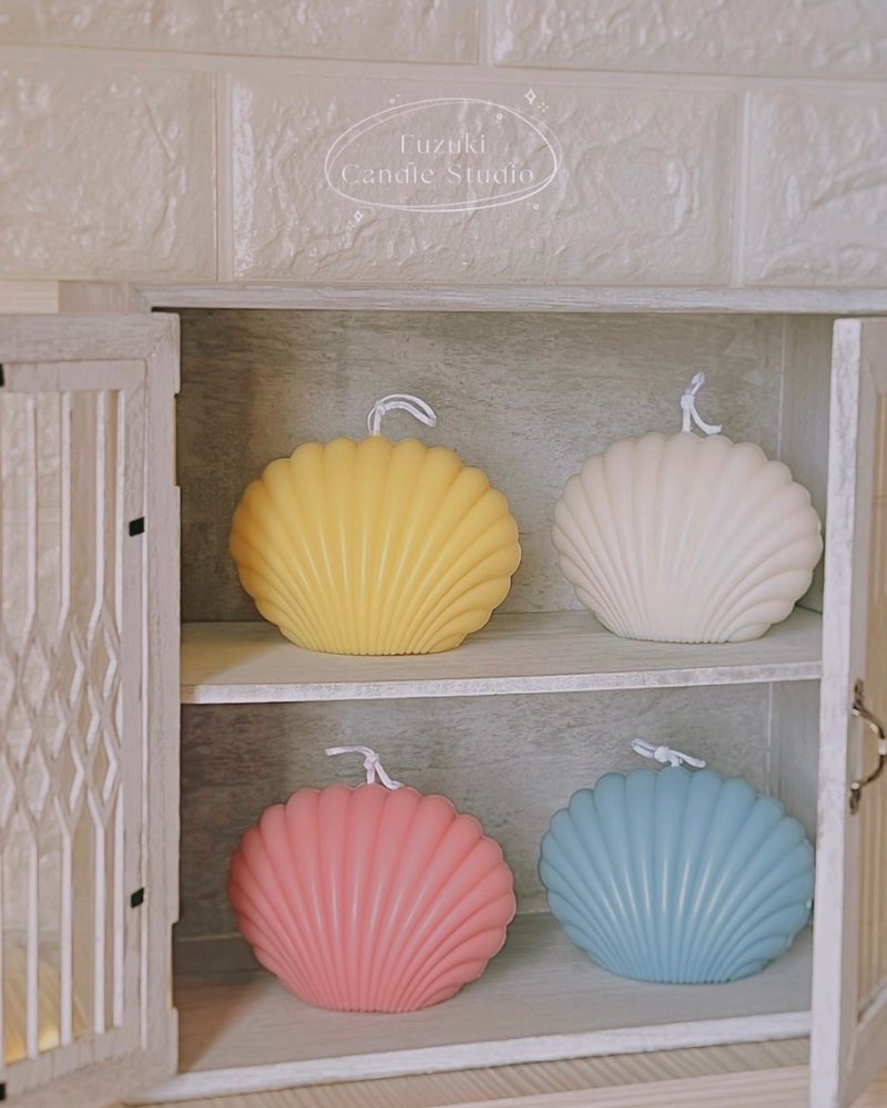 Large seashell shaped candleOcean shell shaped scented candleCustomized scented candle - เทียน/เชิงเทียน - ขี้ผึ้ง หลากหลายสี