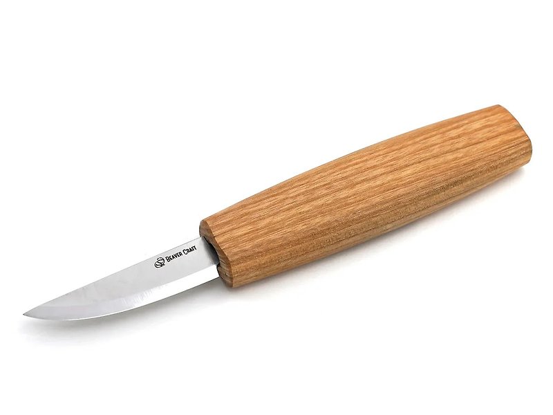 Classic wood carving knife 02 (Ash wood handle. Blade size 60mm) - Wood, Bamboo & Paper - Other Metals 