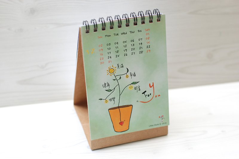 【桌上型日曆】2018年 (粉色台灣版) - 年曆/桌曆 - 紙 白色