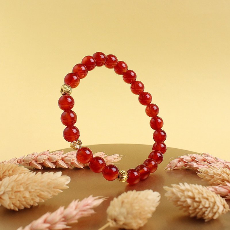 Designer Classic Series | Onyx Bracelet | Initials of Heart - Bracelets - Jade Red