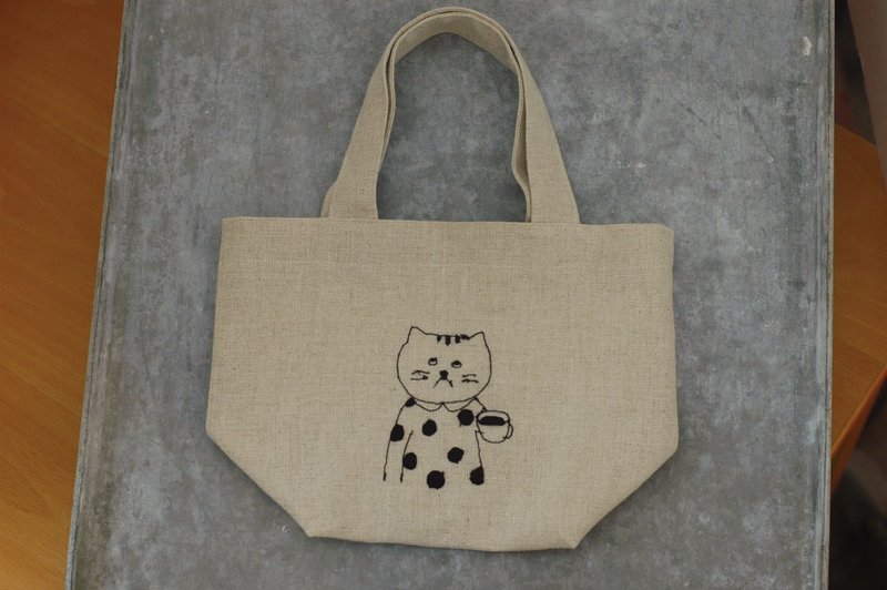 [Kurashiki Craftsman] sennokoto embroidered lunch canvas bag 4 styles - Handbags & Totes - Cotton & Hemp 